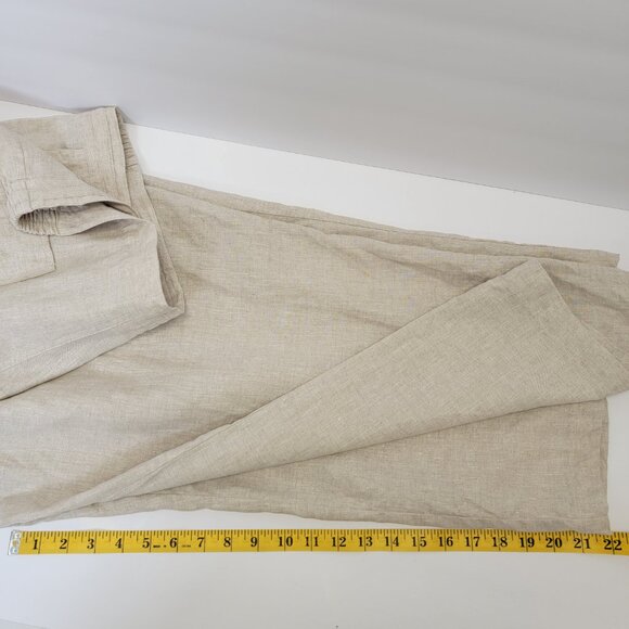 Mojito Mens Natural Ivory 100% Linen Button Drawstring Beach Pants 2XL (44/46) - Picture 10 of 10